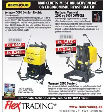 Vermorel 3000 comfort electric el. Berthoud vermorel 2000 og 3000 comfort
