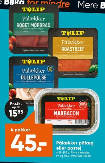 Bilka Pålækker pålæg eller postej tilbud