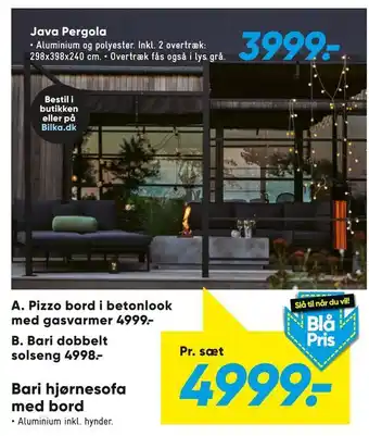Bilka Bari hjørnesofa med bord tilbud