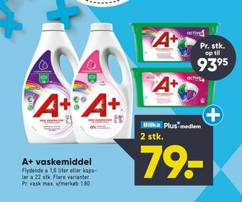 Bilka A+ vaskemiddel tilbud