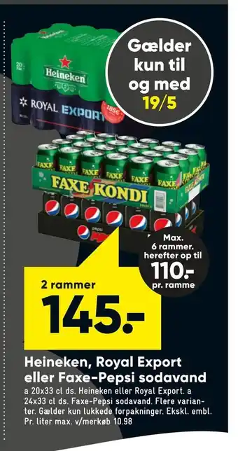 Bilka Heineken, Royal Export eller Faxe-Pepsi sodavand tilbud