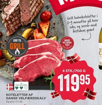 MENY Koteletter af dansk velfærdskalv tilbud