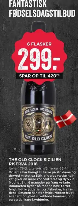 MENY The old clock sicilien riserva 2018 tilbud