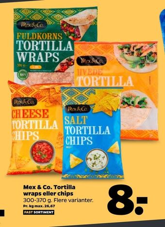 Netto Mex & Co. Tortilla wraps eller chips tilbud