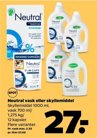 Netto Neutral vask eller skyllemiddel tilbud