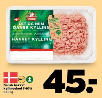 Netto Dansk hakket kyllingekød 7-10% tilbud