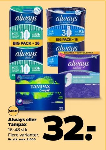 Always eller Tampax