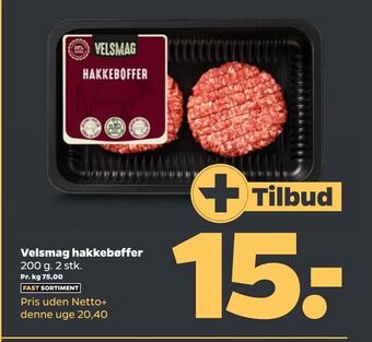 Netto Velsmag hakkebøffer tilbud