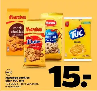 Netto Marabou cookies eller TUC trio tilbud