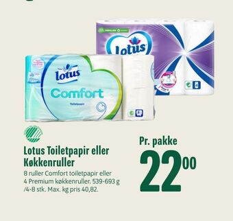 Min Købmand Lotus Toiletpapir eller Køkkenruller tilbud