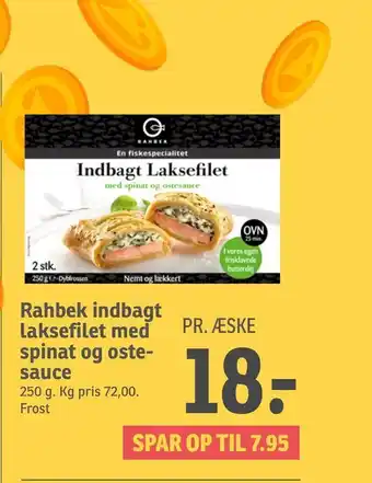 SPAR Rahbek indbagt laksefilet med spinat og oste sauce tilbud