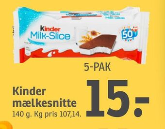SPAR Kinder mælkesnitte tilbud