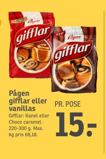 SPAR Pågen gifflar eller vanillas tilbud