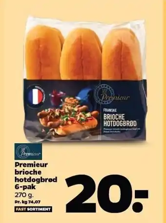 Netto Premieur brioche hotdogbrød 6-pak tilbud
