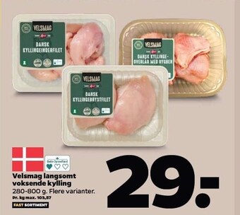 Netto Velsmag langsomt voksende kylling tilbud