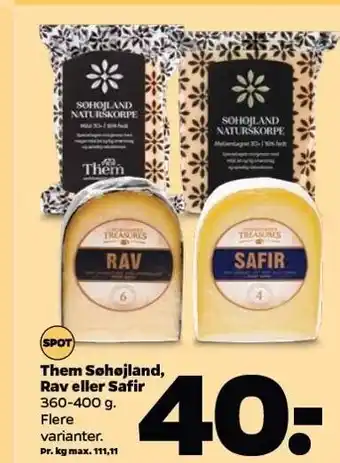 Netto Them søhøjland, rav el. safir tilbud