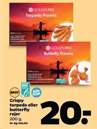 Netto Crispy torpedo el. butterfly rejer tilbud