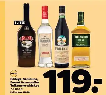 Netto Baileys, sambuca, fernet branca el. tullamore whiskey tilbud