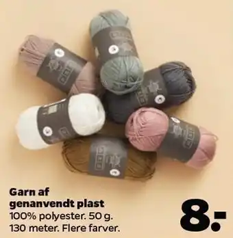 Garn af genanvendt plast