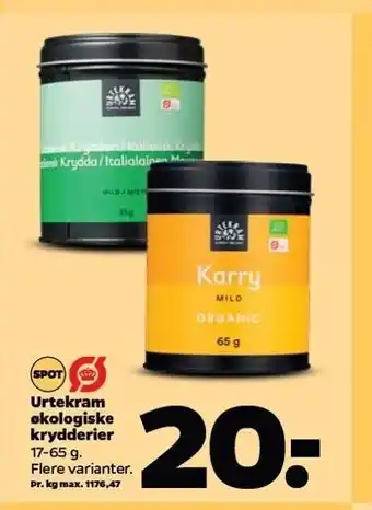 Netto Urtekram økologiske krydderier tilbud