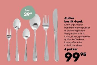 Kvickly Atelier bestik 4-pak tilbud