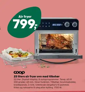 Kvickly 23 liters air fryer ovn med tilbehør tilbud