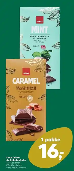 Kvickly Coop fyldte chokoladeplader tilbud