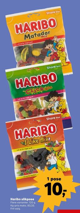 Kvickly Haribo slikpose tilbud