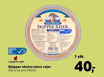 Skipper ekstra store rejer