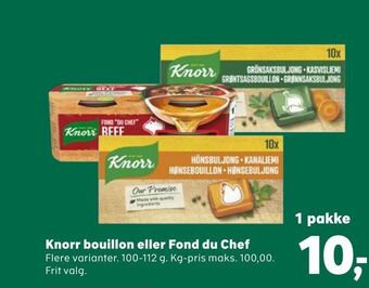 Kvickly Knorr bouillon eller Fond du Chef tilbud