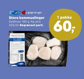 Kvickly Store kammuslinger tilbud