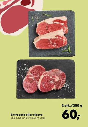 Kvickly Entrecote eller ribeye tilbud