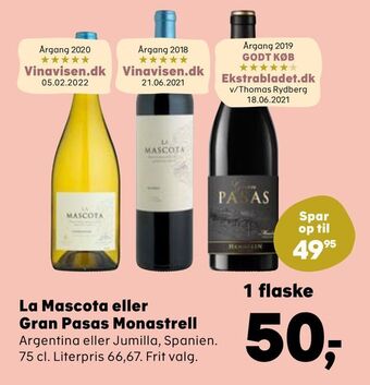 Kvickly La Mascota eller Gran Pasas Monastrell tilbud