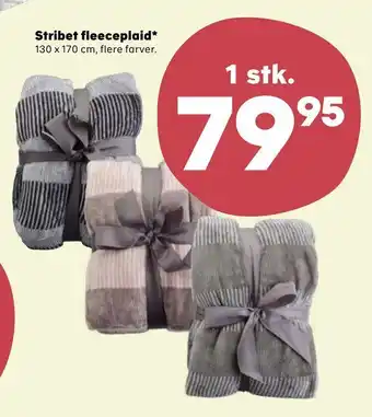 Stribet fleeceplaid