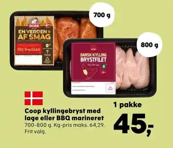 SuperBrugsen Coop kyllingebryst med lage eller BBQ marineret tilbud