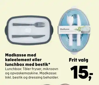 Madkasse med køleelement eller lunchbox med bestik