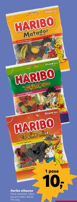 SuperBrugsen Haribo slikpose tilbud