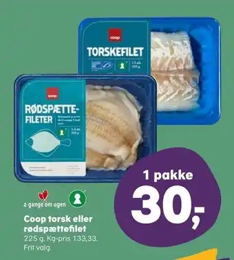 SuperBrugsen Coop torsk eller rødspættefilet tilbud
