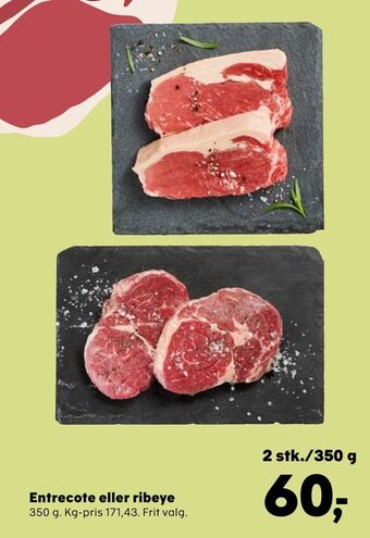 SuperBrugsen Entrecote eller ribeye tilbud