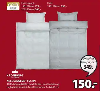 JYSK Kronborg Nell Sengesæt Satin 140x200cm tilbud