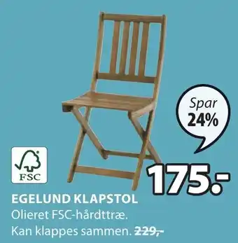 JYSK Egelund Klapstol tilbud