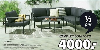 JYSK Jutlandia Sarpsborg Bord + Sofa + Stol tilbud