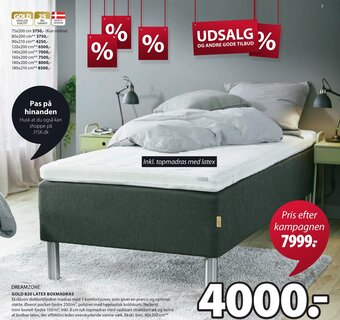 JYSK Dreamzone Gold B20 Latex Boxmadras tilbud