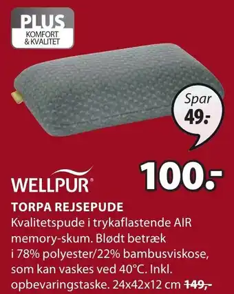 JYSK Wellpur Torpa Rejsepude tilbud