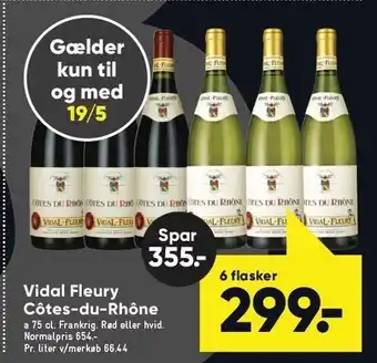 Bilka Vidal Fleury Côtes-du Rhône 6 fl tilbud