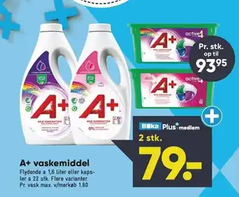 Bilka A+ vaskemiddel - Bilka Plus-medlem 2 stk. tilbud