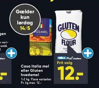 Bilka Casa Italia mel el. Gluten hvedemel - Bilka Plus-medlem tilbud