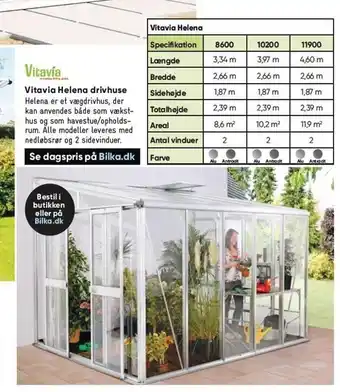 Bilka Vitavia Helena drivhuse tilbud