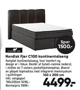 Bilka Nordisk Fjer C100 Kontinentalseng 140x200cm tilbud