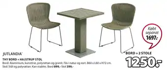 JYSK Jutlandia Thy Bord + Jajstrup Stol tilbud